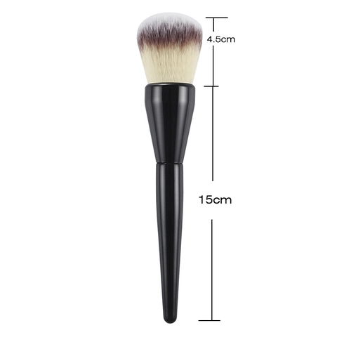 Großer Lose Puderpinsel Weiche Synthetikfaser Holzgriff Rundkopf Rouge Finishing Make-up-Tool Farbverlauf Schönheit