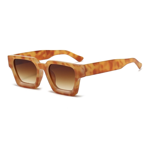 Gafas De Sol Cuadradas Retro Sobredimensionadas Montura PC Gruesa Lente AC Protección UV400 Moda Tendencia Hombre Mujer