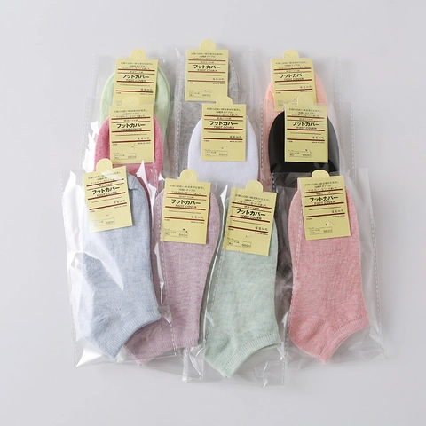 Women Invisible Boat Socks Low Cut Foot Covers Cotton Blend Knit Breathable Solid Candy Color Anti Friction Ladies