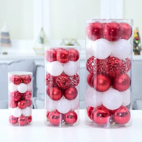 Palle Di Natale Plastica Lucide Opache Glitterate Intagliate Decorazioni Appese Per Albero Di Natale Addobbi Feste