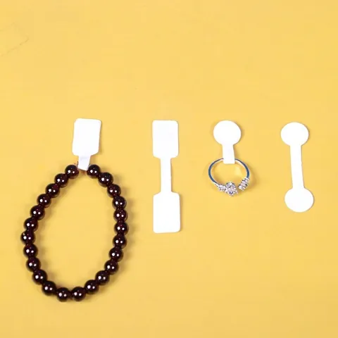 Jewelry Price Tags Self Adhesive Barbell Shape White Label Stickers Writable Jewelry Display Labels For Rings Necklaces