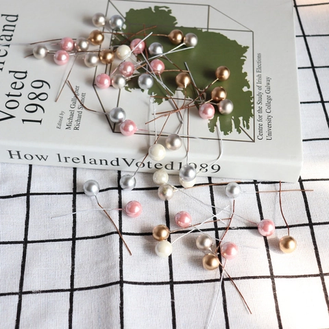 Künstliche Beerenstiele Metallic Perlmutt Schaumstoff Beeren Picks Mit Eisendrahtstiel Für DIY Handwerk Haus Blumendekor