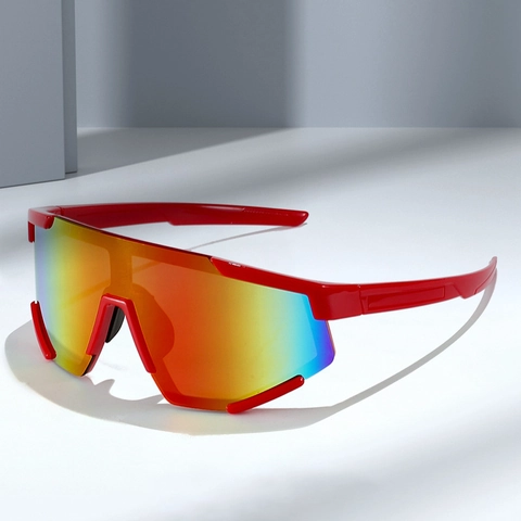 Sport Sonnenbrille PC Shield Bunte Spiegelgläser UV400 Schutz Radfahren Laufen Outdoor Mode Unisex