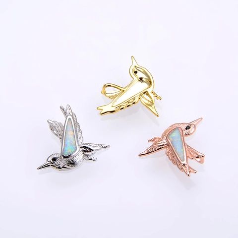 Colgante De Colibrí De Cobre Con Ópalo Incrustado Lindo Pájaro Para Hacer Joyas Accesorios DIY Collar Y Pulsera