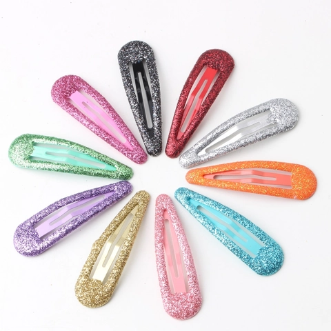 Mollette Per Capelli Glitter Metallo Goccia D'acqua Colorate Brillanti Fermagli Per Bambini Ragazze Stile Coreano Carino