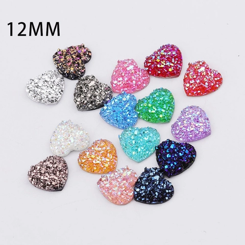 Cabochon In Resina A Forma Di Cuore Texture Druzy Luccicante Retro Piatto Accessori Per Creazione Di Gioielli Fai Da Te Forniture Per Artigianato