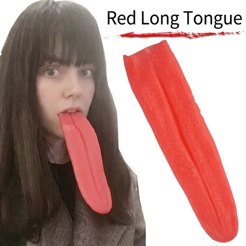 Simulation Réaliste Longue Langue Caoutchouc Horreur Effrayant Farce Jouet Pour Halloween Poisson Avril Magie Costume Accessoires