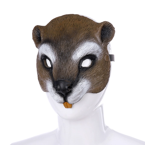 Realistische Tier Halbe Gesichtsmaske PU Schaum Eichhörnchen Biber Kostüm Requisite Für Halloween Karneval Ostern Party Cosplay Dekoration Für Herren Damen
