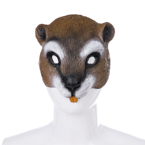 Realistische Tier Halbe Gesichtsmaske PU Schaum Eichhörnchen Biber Kostüm Requisite Für Halloween Karneval Ostern Party Cosplay Dekoration Für Herren Damen
