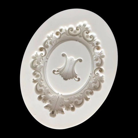 Baroque Relief Frame Silicone Mold Retro Embossed Photo Frame Fondant Cake Decorating Tool Resin Crafting
