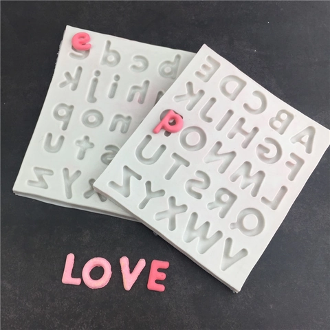 Silicone English Alphabet Letters Mold For Fondant Cake Decoration DIY Chocolate Soap Craft Flexible Reusable Baking Tool