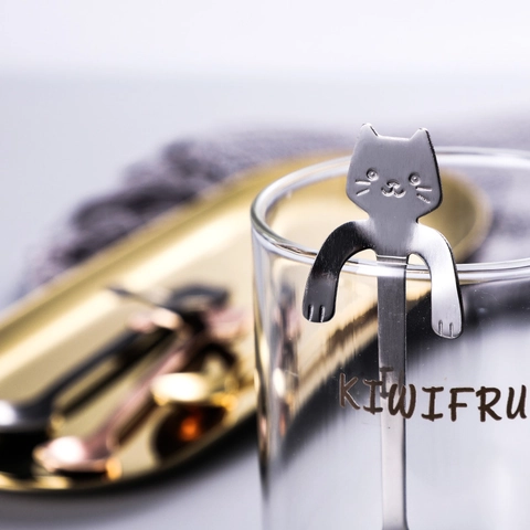 Cute Cartoon Animal Coffee Spoon 304 Stainless Steel Creative Hanging Cup Dessert Stirring Teaspoon Kitchen Accessory