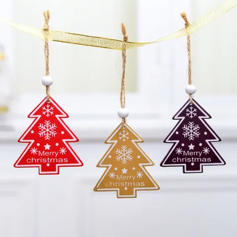 Adornos Colgantes De Navidad De Madera Formas Reno Estrella Árbol Colgantes Decorativos Pintados Para Decoración De Fiesta