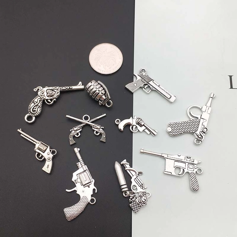 Colgantes De Armas De Simulación De Aleación De Plata Antigua Para Joyería DIY Collares Pulseras Artesanía