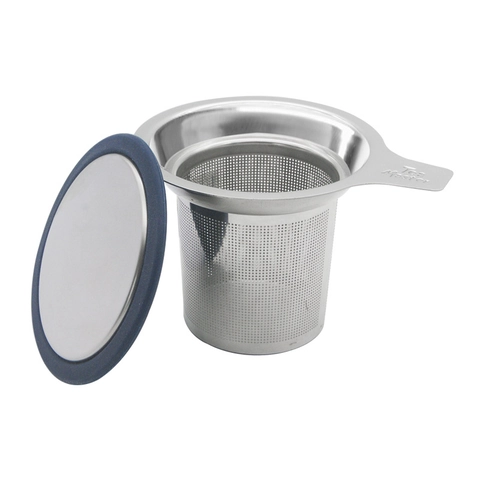 Tea Strainer 304 Stainless Steel Infuser Fine Mesh Filter With Silicone Lid And Handle Reusable Loose Leaf Tea Steeper