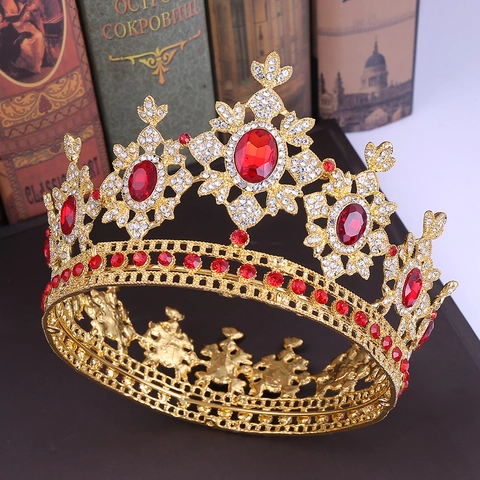 Luxuriöse Barock Brautkrone Tiara Für Frauen Legierung Strass Kristall Kopfschmuck Hochzeit Party Haarschmuck