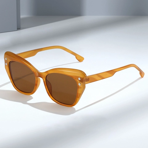 Occhiali Da Sole Cat Eye Alla Moda Protezione UV400 Montatura In PC Rivetti Metallici Occhiali A Farfalla Per Donna Uomo