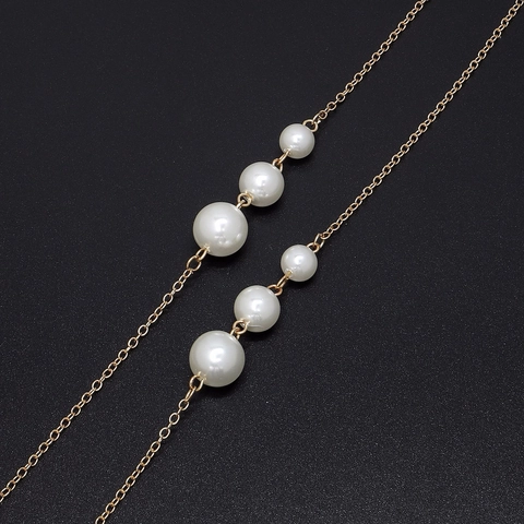 Catenina Per Occhiali Con Künstliche Perle Sintetiche Graduate Lega Di Metallo Cinturino Antiscivolo Supporto Per Occhiali Da Donna Moda