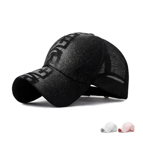 Cappello Da Baseball In Rete Traspirante Trucker Cotone Poliestere Stampa Lettere Protezione Solare Regolabile Moda Esterna