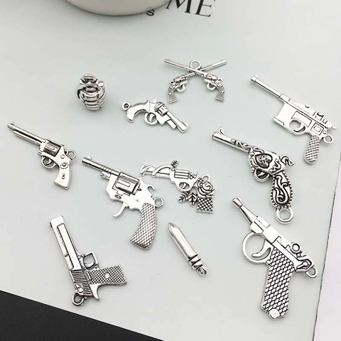 Colgantes De Armas De Simulación De Aleación De Plata Antigua Para Joyería DIY Collares Pulseras Artesanía