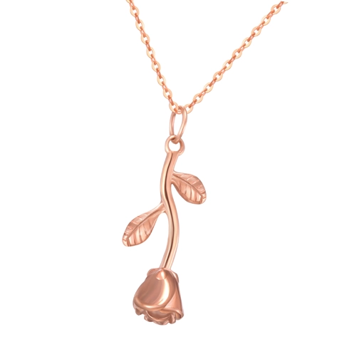 Elegante Edelstahl Rose Blume Anhänger Halskette Für Damen Floral Botanisch Schlüsselbein Kette Schmuck Gold Silber Roségold