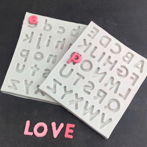 Silicone English Alphabet Letters Mold For Fondant Cake Decoration DIY Chocolate Soap Craft Flexible Reusable Baking Tool