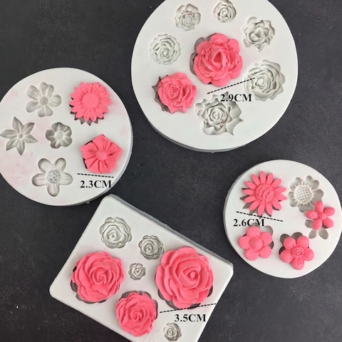 Stampi In Silicone A Fiori Grado Alimentare Forme Di Rosa Girasole Margherita Per Decorazione Torte Fondant DIY Cioccolato Sapone Artigianale