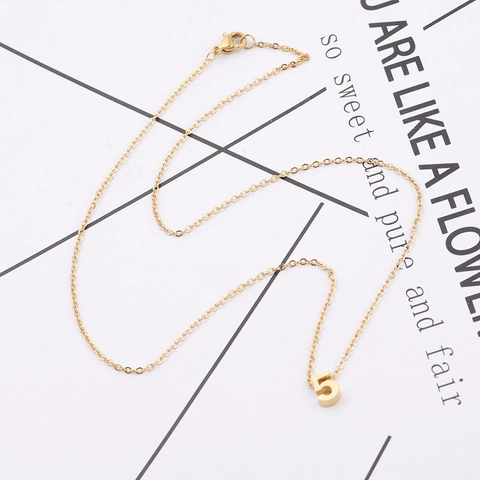 Collar Con Colgante De Números Arábigos Minimalista Joyería De Acero Inoxidable 304 Pulido Espejo Para Hombres Y Mujeres Regalo