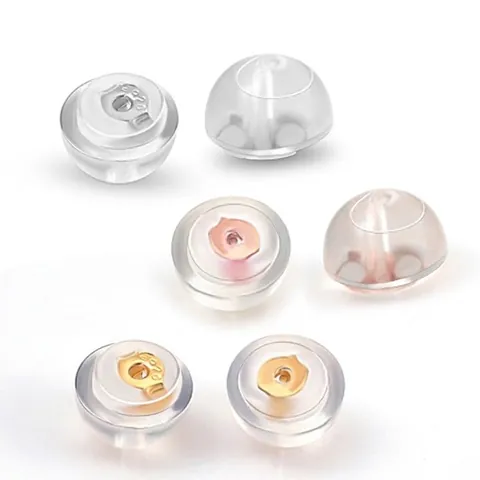 925 Sterling Silver Earring Backs Silicone Wrapped Butterfly Stoppers Secure Replacements For Studs Hypoallergenic