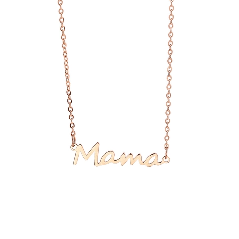 Collar Con Colgante De Letras De Mama De Acero Inoxidable Chapado En Oro De 18K Regalo Del Día De La Madre Joyas Para Mujer