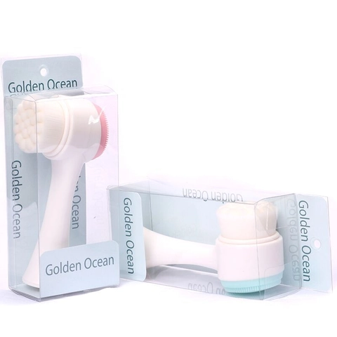 Double Sided Facial Cleansing Brush Silicone And Soft Bristles Manual Face Wash Tool Standing Design Deep Pore Cleaning