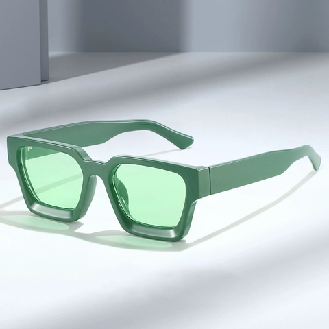 Gafas De Sol Cuadradas Retro Sobredimensionadas Montura PC Gruesa Lente AC Protección UV400 Moda Tendencia Hombre Mujer