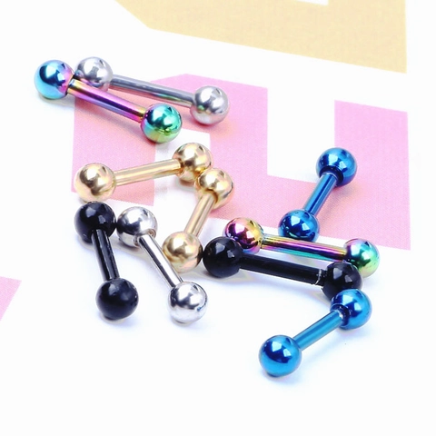 Barbell Ohrstecker Edelstahl Doppelrunde Kugel Tragus Knorpel Piercing Schmuck Geometrisch Einfach Unisex