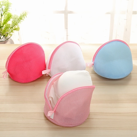 Sacco Da Bucato Per Reggiseno In Rete Sandwich Spessa Protezione Biancheria Intima Lavatrice Semisfera Con Cerniera
