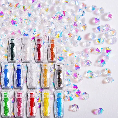 Micro Nail Art Rhinestones Pointed Back Mini Crystal Diamonds For Manicure DIY Decorations Sparkly Faceted Gems