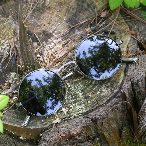 Runde Sonnenbrille Polarisiert UV400 Metallrahmen TAC Gläser Steampunk Retro Punk Rock Style Brillen Für Herren Damen