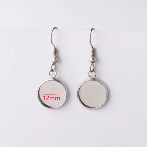 Ganci Per Orecchini In Acciaio Inossidabile Con Vassoi Per Lunetta In Bianchi Tondi Cuore Goccia D'acqua Per Fai Da Te