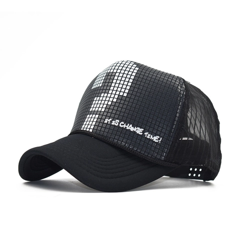 Cappello Trucker Mesh Baseball Stampa Punto Interrogativo Pixel Traspirante Snapback Regolabile Hip Hop Streetwear Uomo Donna