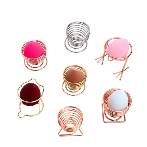 Makeup Schwamm Halter Metall Trockengestell Beauty Blender Ständer Edelstahl Herz Katze Spirale Form Kosmetik Aufbewahrung Organizer