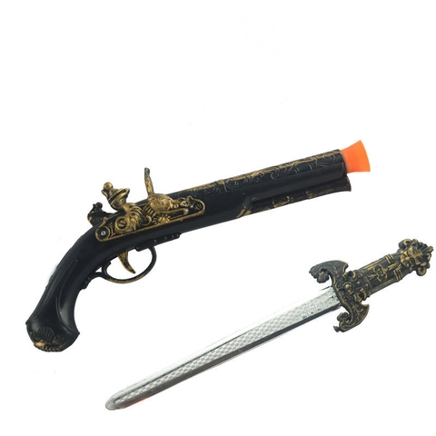 Kinder Kunststoff Piraten Pistole Und Schwert Spielzeug Set Vintage Rollenspiel Kostüm Waffen Requisiten Für Kinder Party Unterhaltung