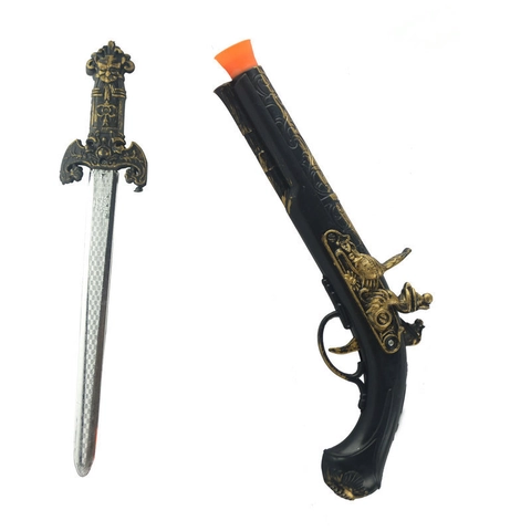 Pistola E Pugnale Giocattolo Pirata Vintage In Plastica Goffrata Per Halloween Cosplay Party Accessorio Per Costume