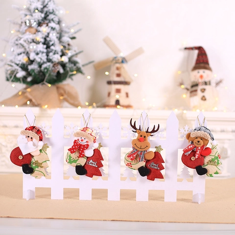 Christmas Tree Hanging Doll Ornament Linen Santa Snowman Reindeer Bear Festive Party Decoration Merry Christmas Gift Decor