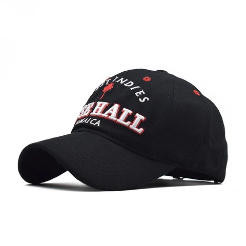 Berretto da Baseball in Cotone Lavato Ricamo 3D West Indies Jamaica Motivo Albero di Cocco Regolabile Parasole Cappello Sportivo