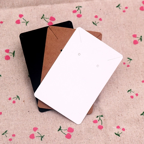Jewelry Display Cards Kraft Paper Earring Necklace Packaging Hang Tags Blank Cardstock For Retail Small Business