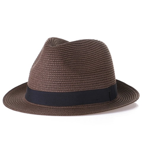 Sommer Papierstroh Fedora Hut Breite Krempe Sonnenschutz Panama Jazz Strand Reisekappe Band Dekor Für Herren Damen
