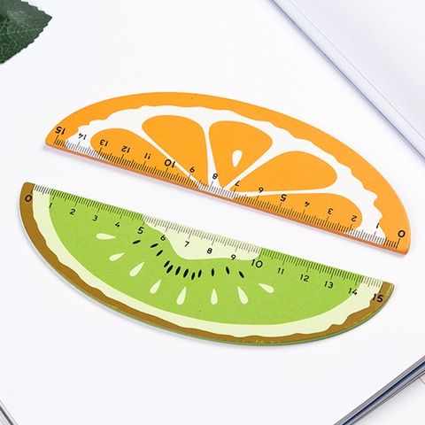 Wooden Fruit Shaped Ruler Creative Stationery For Students School Kids Measuring Tool Watermelon Lemon Orange Kiwifruit Novelty
