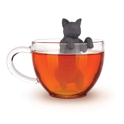 Infusore Per Tè Gatto Silicone Design Sospeso Per Tè Sfuso Novità Simpatico Forma Animale Filtro Riutilizzabile