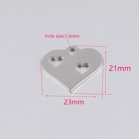 Ciondoli A Cuore Vuoti In Acciaio Inossidabile Lucidato A Specchio Cuore Per Creazione Gioielli DIY