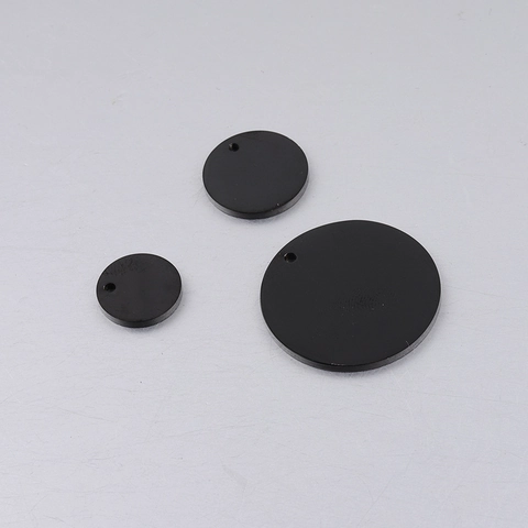 Black Round Charms Mirror Polished Stainless Steel Flat Disc Pendants For DIY Jewelry Making Necklaces Earrings