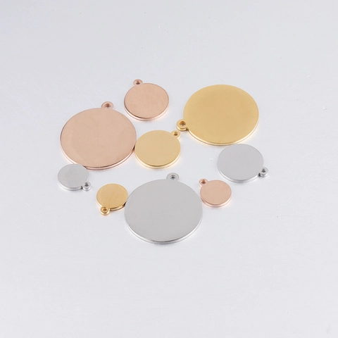 Round Blank Charms Stainless Steel Mirror Polished Circular Pendants For DIY Jewelry Making Necklaces Crafts